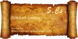 Sükösd Csaba névjegykártya